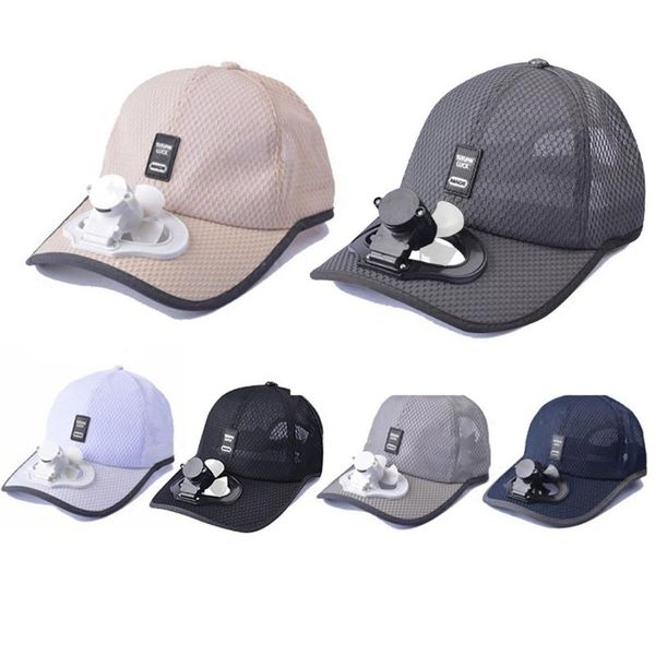 

summer 2021 usb charging cooling fan baseball cap breathable sunscreen hat for fishing outdoor sport birthday gifts friends party favor