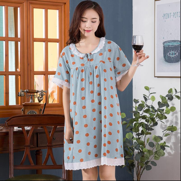 

summer cute nightgowns o women sleepwear neck dresses princess lace collar floral home dress comfortable nightdress, Black;red