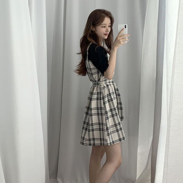 

summer office beach shirt stitched plaid lace women's lovely es ins chic kawaii girl sweet harajuku clothes for women, White;black