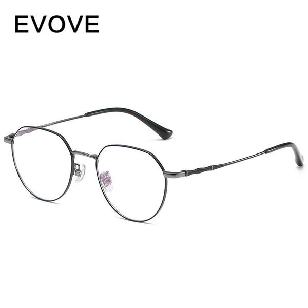 

fashion sunglasses frames evove titanium glasses frame men women brand ultra-light eyeglasses man polygon spectacles eyewear for optic myopi, Black