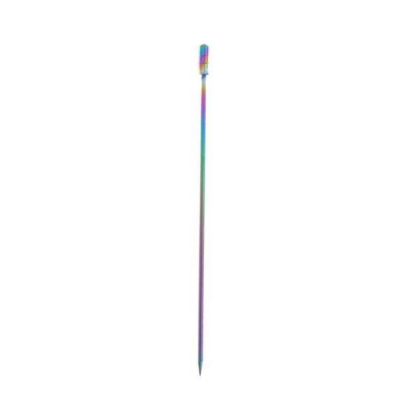 

forks 10pcs stainless steel cocktail picks fruit sticks toothpicks appetizer pick for party bar (cylinder head)