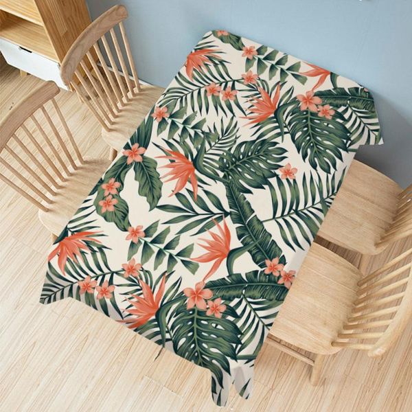 

rectangular tablecloth green plant printed party dining table cover mat clothes anti-scalding anti-oil home decor 0021 cloth