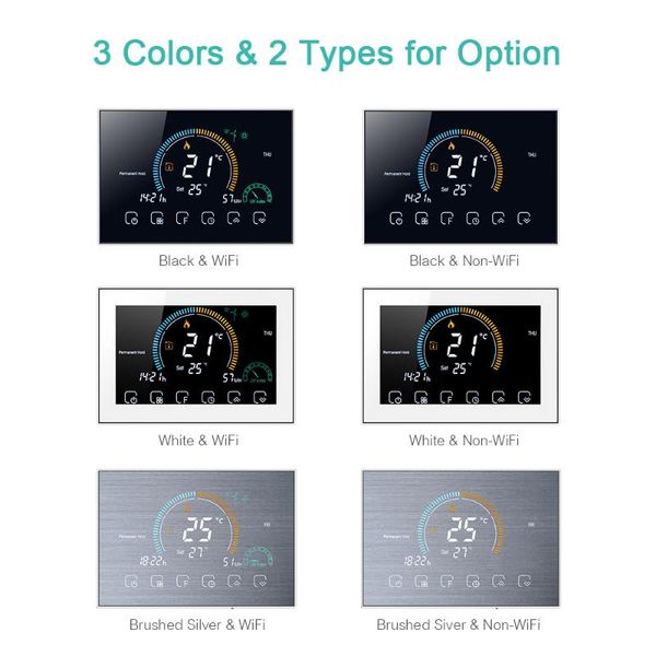 

smart home control wifi programmable thermostat voice app lcd water/gas boiler heating thermoregulator for echo google