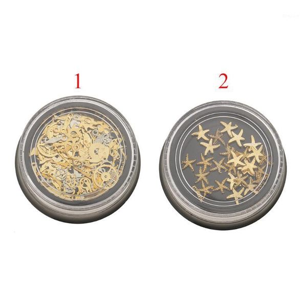 

lot nail art stickers tips gold mix steampunk clock parts spangle1, Silver;gold