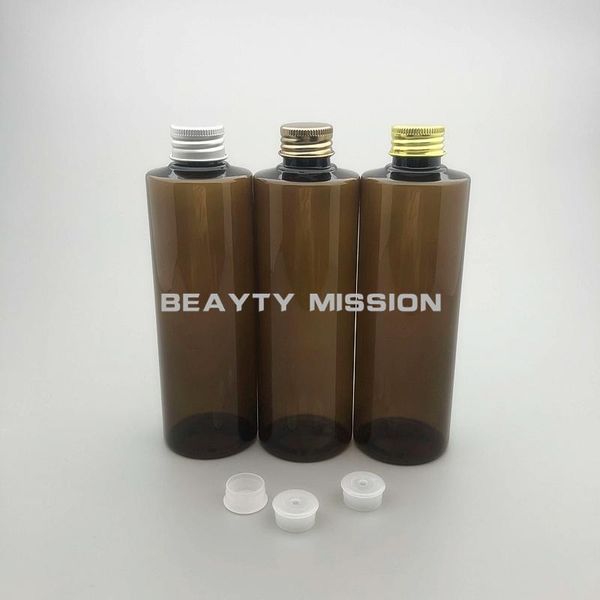 

storage bottles & jars 250ml 24pcs/lot screw cap bottle, brown plastic lotion sub-bottling,aluminum lid,shampoo bottle,empty cosmetic shampo