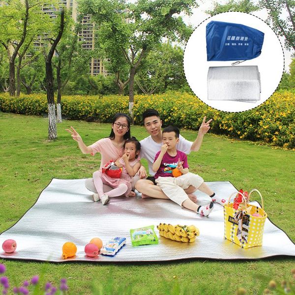 

outdoor pads 1pc 3x3m tent mat dampproof aluminum film sleeping mattress camping hiking blanket picnic cushion (edge for ran