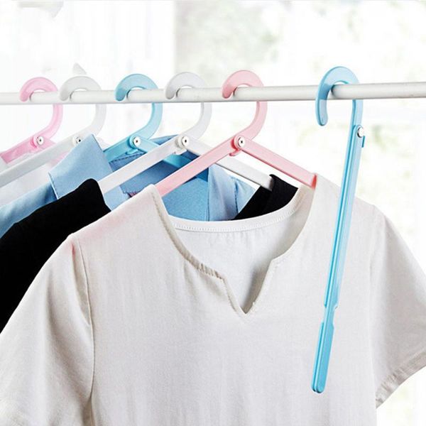 

hangers & racks 3 colors folding plastic with hooks laundry hanger rack travel outdoor and home wardrobe storage for clothes towel