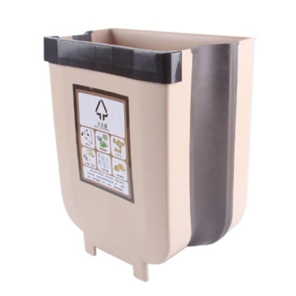 

waste bins 9l collapsible trash can kitchen car folding wall mounted bathroom
