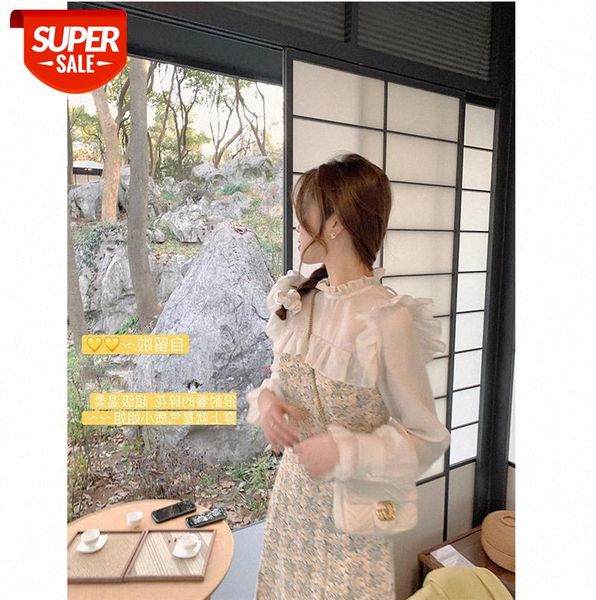 

floral skirt, female gentle style, tea break western age-reducing dress, chiffon skirt #z02r, Black;gray