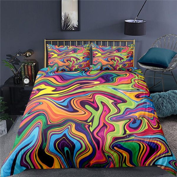 

bedding sets modern art psychedelics luxury 3d abstract pattern print 2/3pcs comfortable duvet cover pillowcase  king size