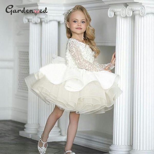 

girl's dresses ivory glitter princess dress girl long sleeves flower knee sequin first communion baby birthday child gown, Red;yellow