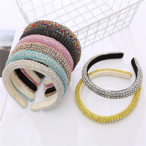 

hair clips & barrettes fashion luxury colorful crystal hairband bridal wedding stone rhinestone headband for women accessories jewelry, Golden;silver