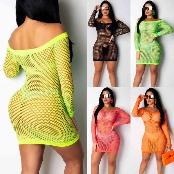 

womens smock crochet beach dress off-shoulder swimwear cover up fishnet bathing suit summer swim short mini dress, White;black