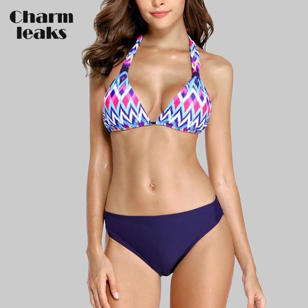 

charmleaks women low waist bikini sets bandaged wave printed swimwear swimsuit bathingsuit women's, White;black