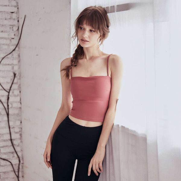 

women's tracksuits tracksuitsbeauty back yoga suspender waistcoat for women to wear thin belt tight professional training breast fitnes, Gray