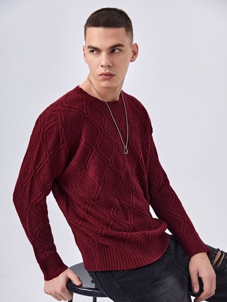 

men diamond knit sweater w5wr#, White;black