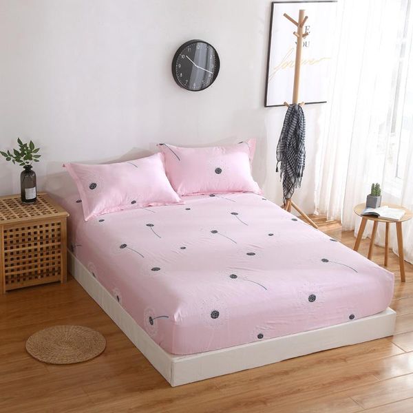 

sheets & sets cotton fitted sheet pink dandelion mattress cover single double queen king bedding bed with elastic band bedclothes