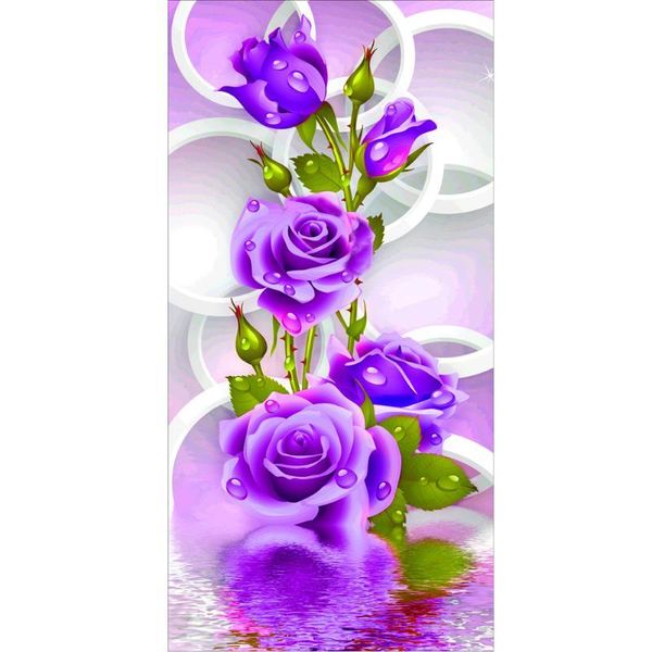 

diamond painting purple rose flower 5d diy home decor craft