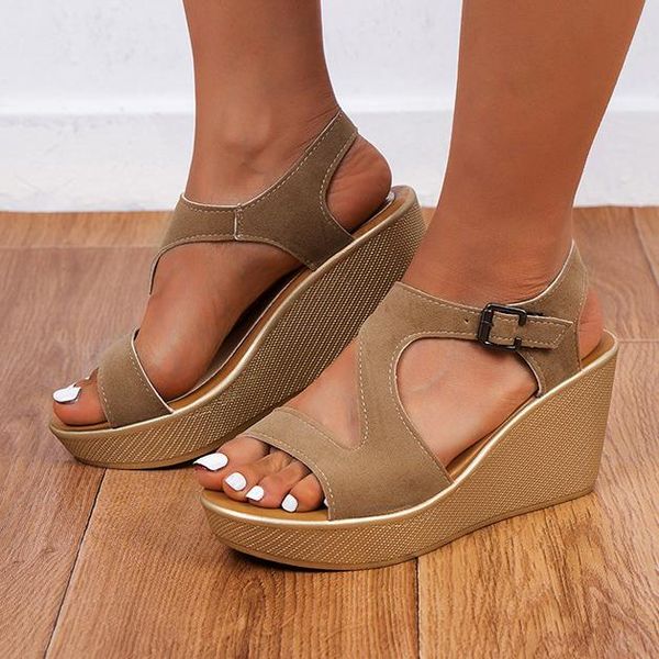 

dress shoes summer women gladiator sandals rome style platform wedge heel pee toe height increasing fashion casual ladies female 2021, Black
