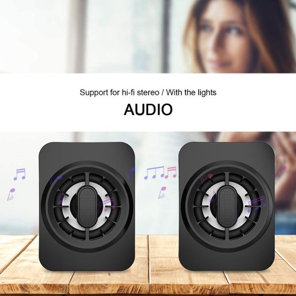 

stereo audio music multimedia mini loudspeaker computer usb wired speakers 6w rgb portable