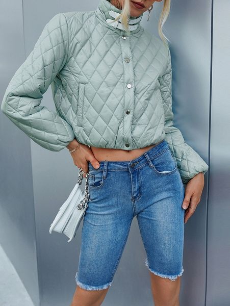 

sollinarry buckled detail crop quilted coat x9mi#, Black