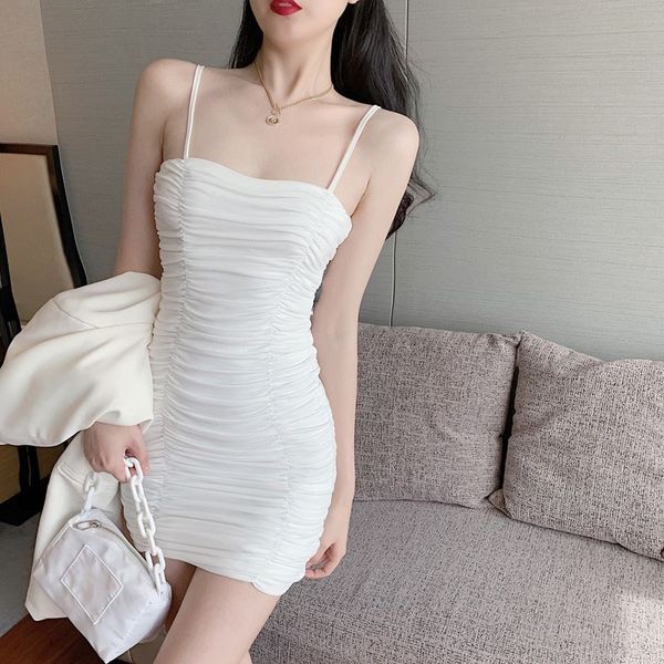 

summer sling sleeveless dress korean version of elastic tight-fitting hip slim dress mini dress club dressswimwear bathing suits swimsu, Black;gray