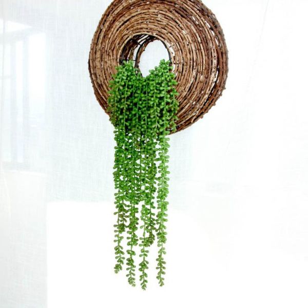 

5pcs/lot green senecio radicans artificial hanging flower plant vine for home wall decor wedding ceremony party favor decorative flowers & w