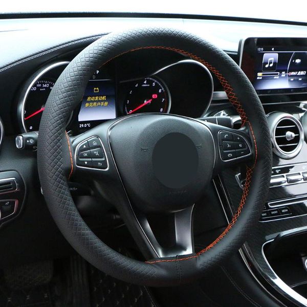 

steering wheel covers car cover universal artificial leather braid for stitch on wrap auto 15 inch/38cm