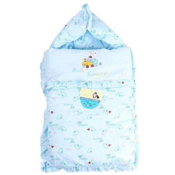 

cotton baby warm blankets born sleeping sacks for kids infant toddler bags (blue)