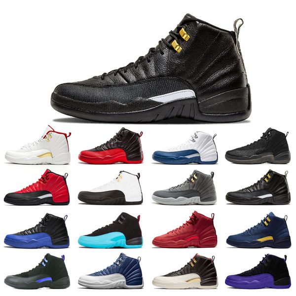 

12s man's basketball shoes high cut black purple blue stone cny dark concord grey fiba flu game french royal gamma gym red o-black reve