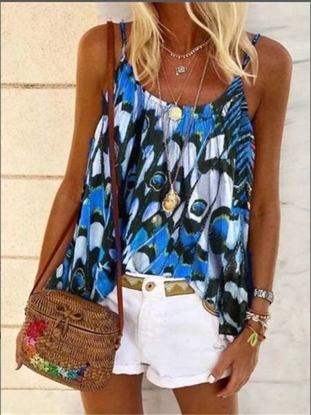 

casual dresses digital printing direct jet sling u-neck top, Black;gray