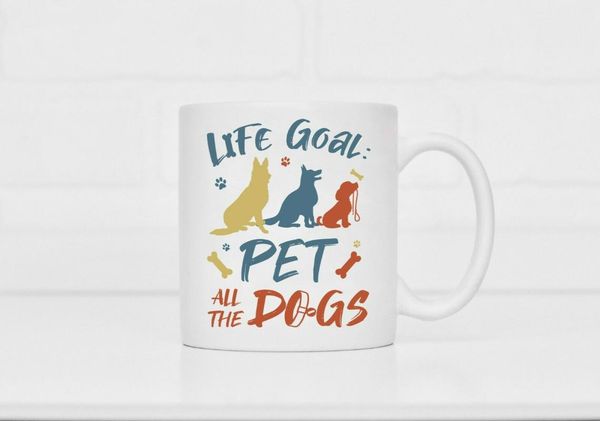 

mugs details about Â dog lover gift mug life goal pet all the dogs 11 oz ceramic coffee and tea cup