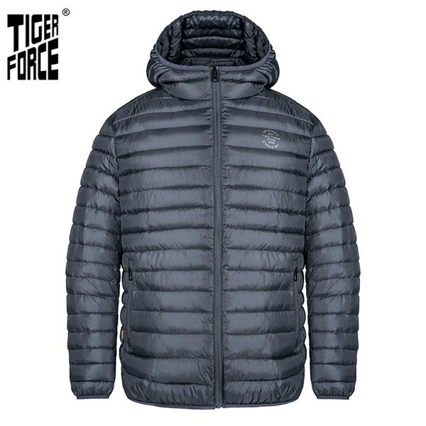 

tiger force spring jacket men solid jacket men's hooded puffer coat casual fashion outerwear clothes 50402 211129, Black