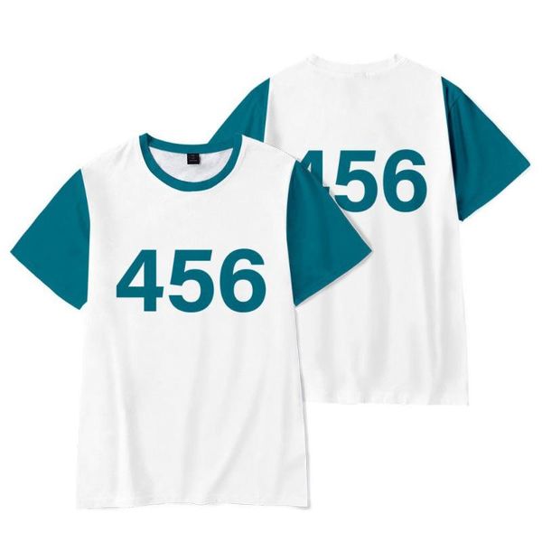 

men's t-shirts summer squid game men t-shirt 3d printing fashion movement o-neck oversized casual all-match short sleeve top, White;black