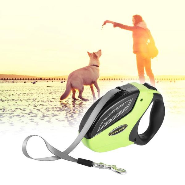 

retractable dog walking leash with break&lock button 16ft nylon ribbon for small/medium/large dogs up to 110lbs activity collars & leas