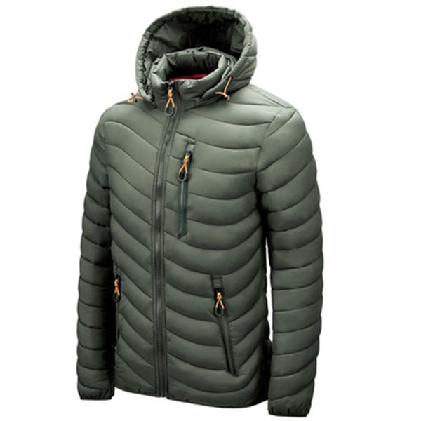

man lightweight down coats fashion trend warm up windproof stand neck hooded puffer jacket designer winter male bread casual puff jackets, Black