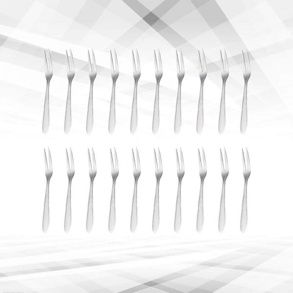 

20pcs mini fruit forks stainless steel cocktail cake dessert kitchen gadget
