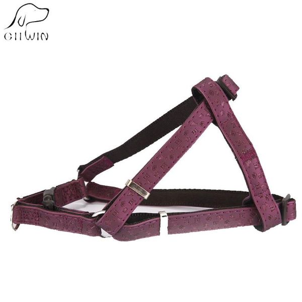 

dog collars & leashes [giiwin] adjustable harness for dogs cats with printed fonts pu leather pets products supplies leading puppy ys0050