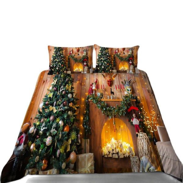 

bedding sets santa claus gift snowman set bedroom decor kids girls gifts duvet comforter cover 2/3 pieces bedspread pillowcase