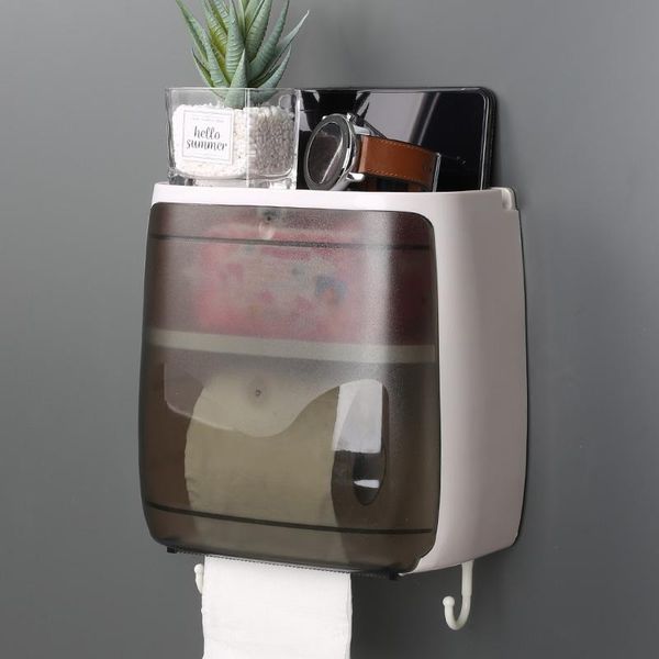 

tissue boxes & napkins bathroom waterproof box plastic toilet roll paper holder wall mounted drawer storage double layer dispenser