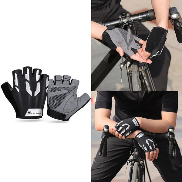 

cycling bike gloves half finger breathable men women, Black