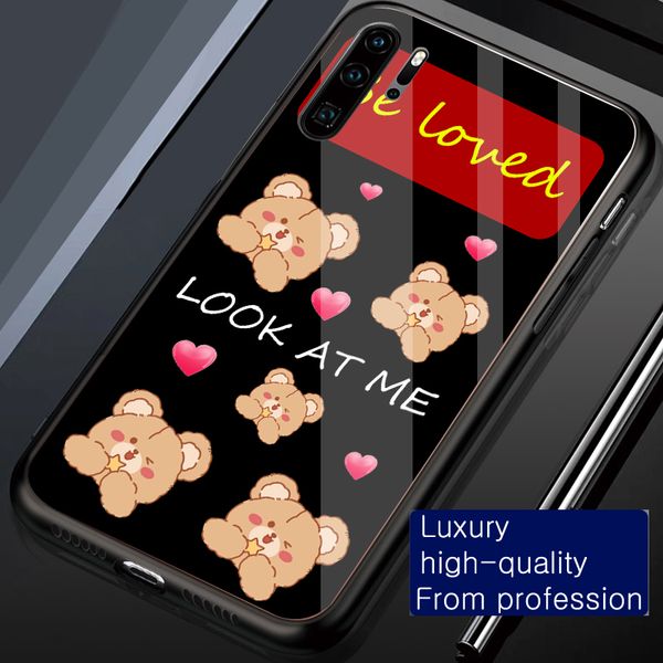

cases cute bear cartoon love heart women phone case cover for iphone 6 6s 7 8 plus x xr xs 11 12 13 pro max tempered glass shockproof protec