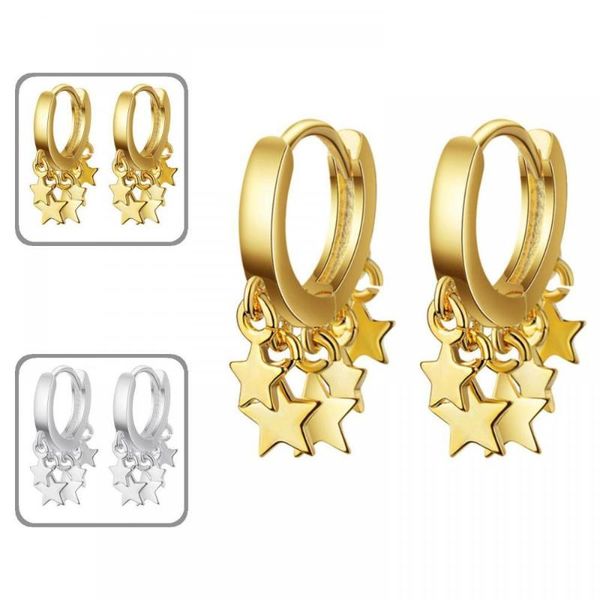 

dangle & chandelier fashion women star pendant huggie earrings piercing party club jewelry gift, Silver