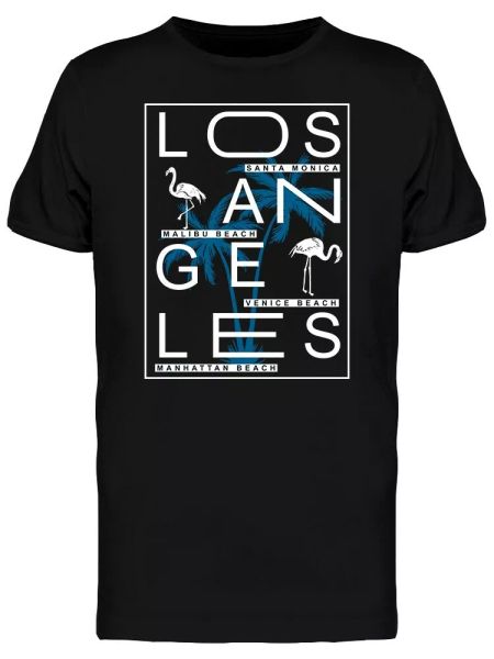 

blue palm los angeles graphic men's tee -image by shutterstock, White;black