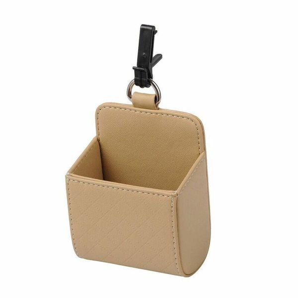 

car organizer 1pc pu air vent outlet phone pocket storage box debris bag holder