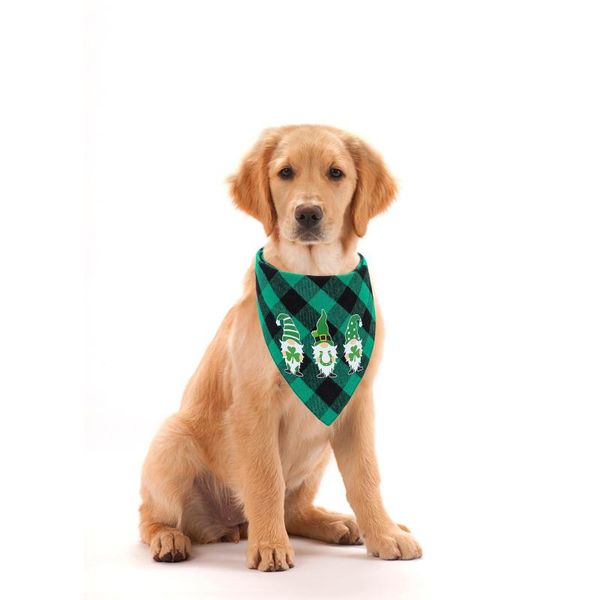 

st. patrick's day dog bandanas shamrock scarf green washable for dogs cats wholesale accessories apparel
