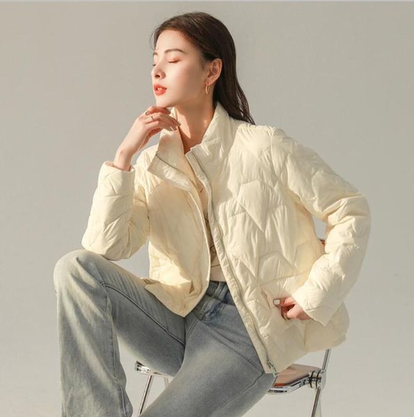 

women's down & parkas light jacket short korean loose casual 2021autumn winter ladies stand collar warm coat female parka, Black