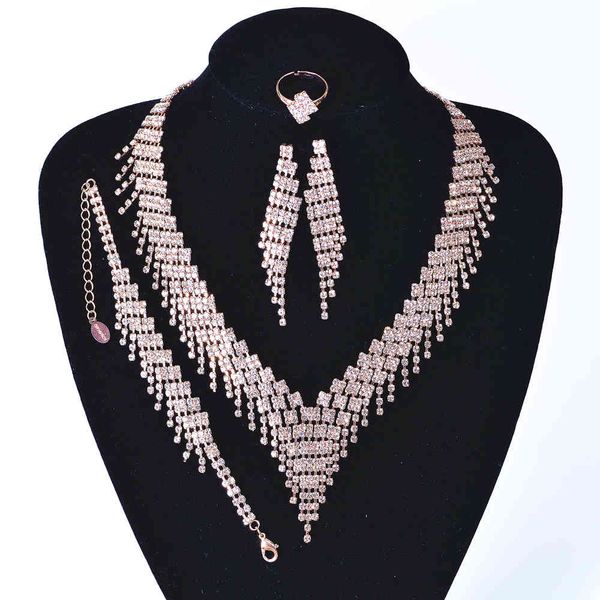 

necklace jewelry set sets for women rhinestone choker bridal wedding luxury prom fashion show accessories coruixi n305119, Silver