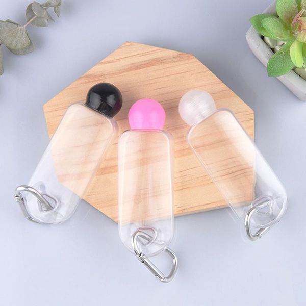 

storage bottles & jars 5pcs 30ml travel plastic clear keychain round liquid emulsion bottle (white, black, transparent, blue,)