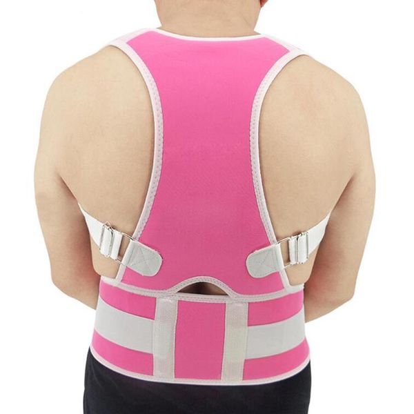 

sports back protector adjustable support belt men women spine posture corrector gym lumbar brace, Black;blue